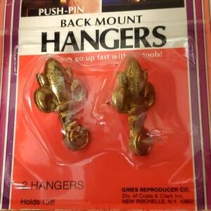 Back Mount Push Pin wall Hangers Fleur-de-lis NOS